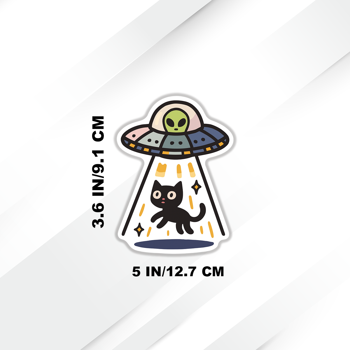 abdution alien cat sticker