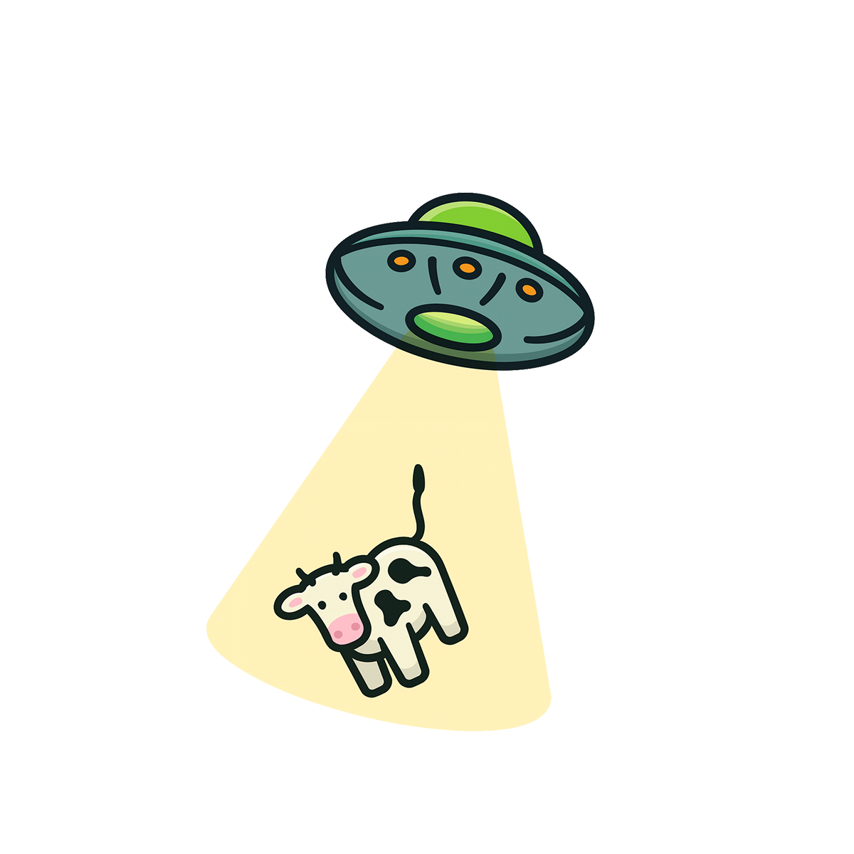alien cow sticker