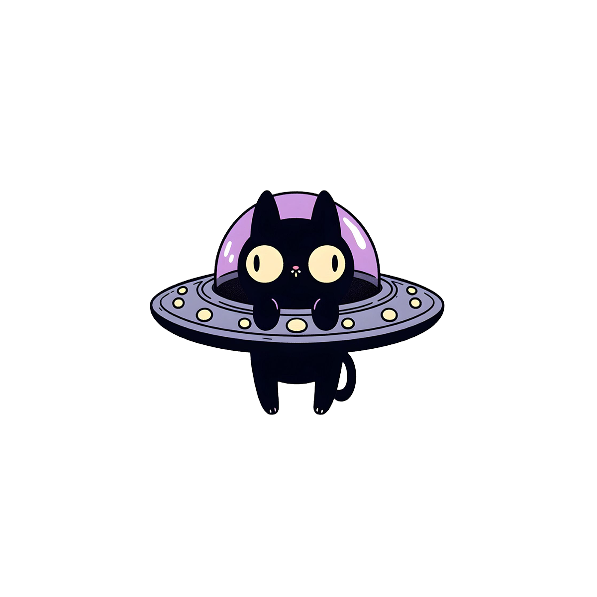 alien cat sticker