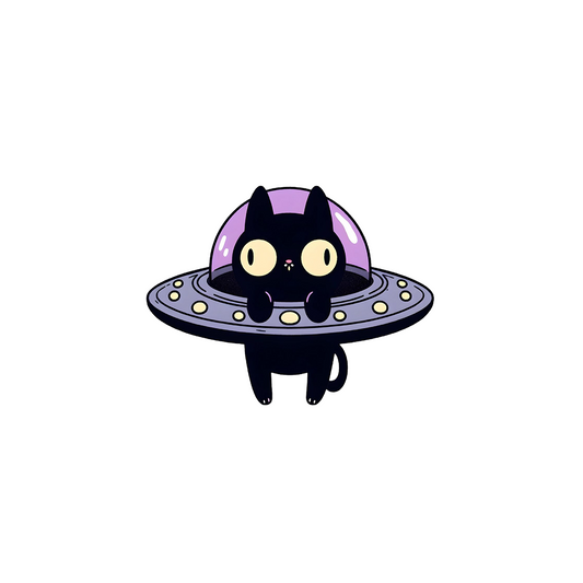 alien cat sticker
