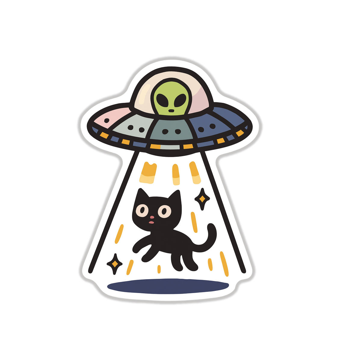 abdution alien cat sticker
