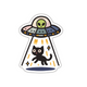 abdution alien cat sticker