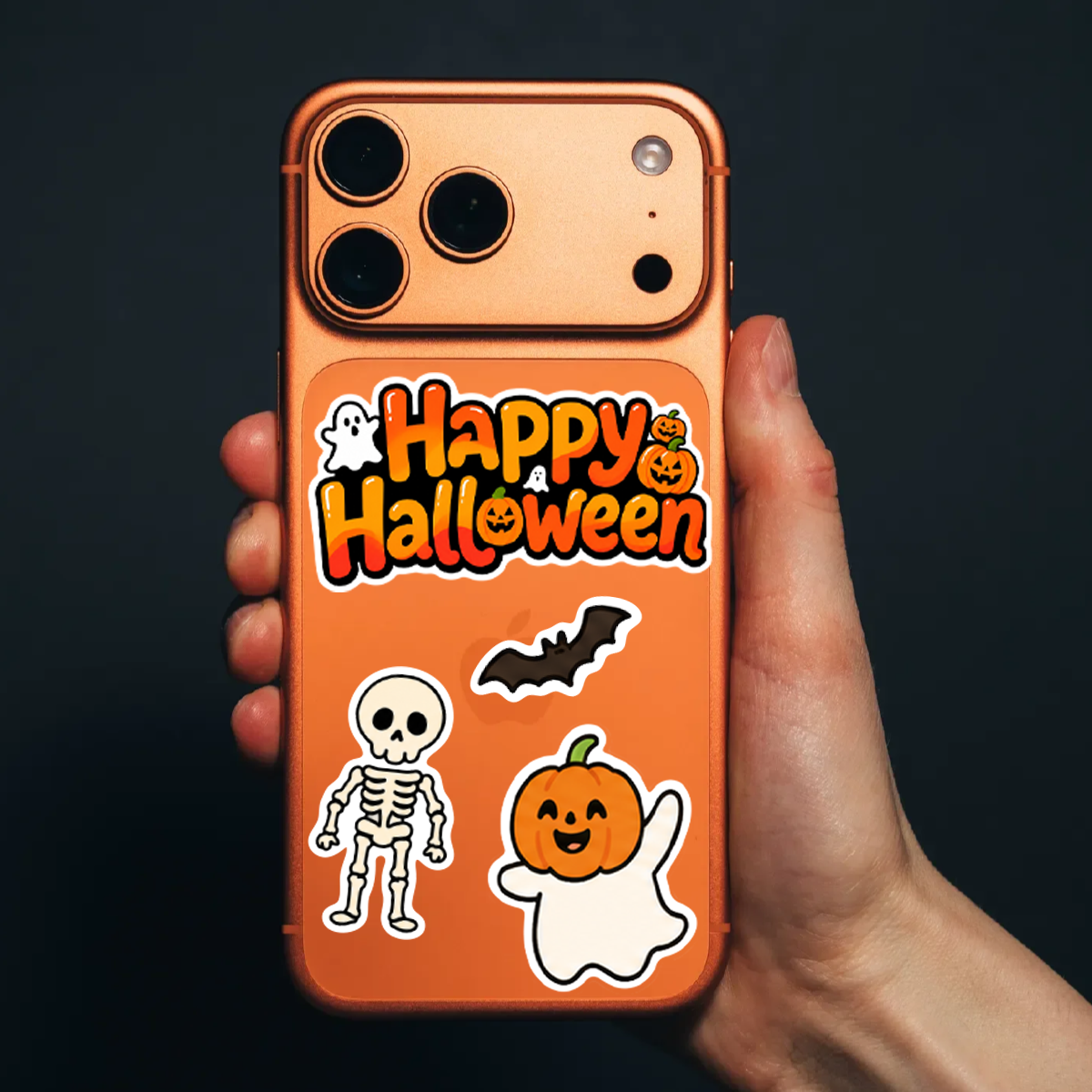 3-Pack Halloween Season Cute Cat Pumpkin Bat Vampire Spider Spooky Waterproof Vinyl Decal for Laptop Car Cooler Phone Window Sticker Sheets