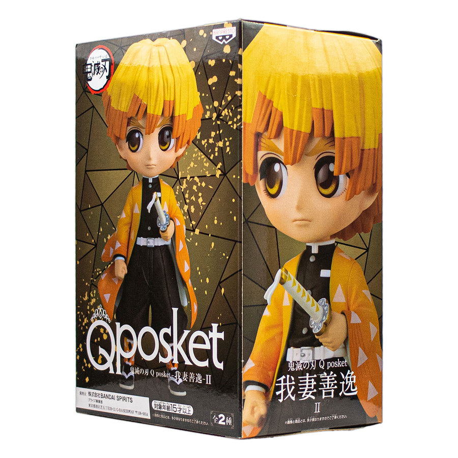 New Bandai QPosket Demon Slayer Zenitsu Agatsuma Action Figure Ver. A Anime Toy Japan Import