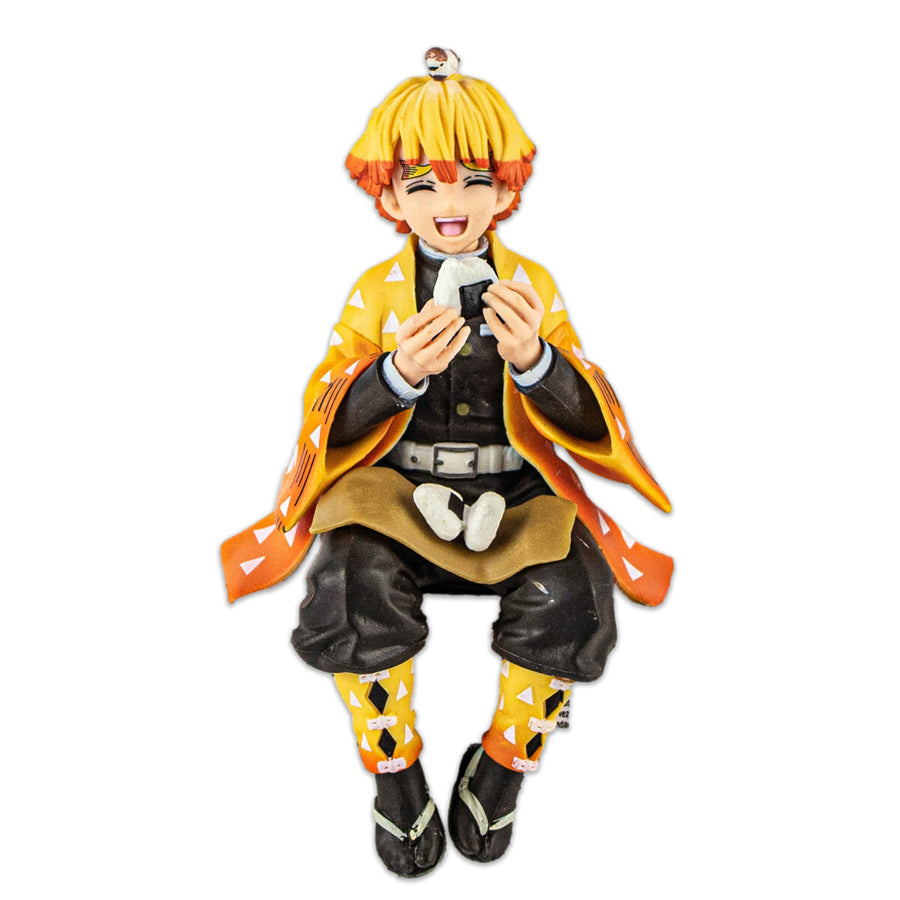 FOUONTOS Zenitsu Agatsuma Ghost Slayer Figure Eat Rice Balls Series Action  Figure Toys Collection Anime Sitting Pose Character Action Figure (Onigiri