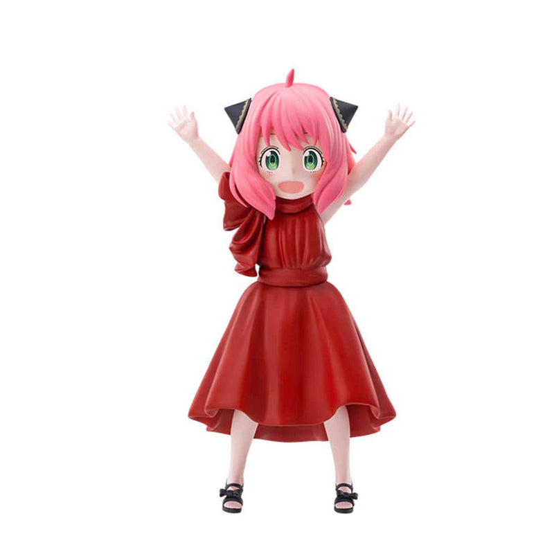 Anya Forger with Red Party Dress Decorative Desk Figure from The Anime Family Spy Suitcase Figurine 4.33" in